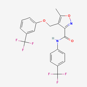 molecular formula C20H14F6N2O3 B4549093 5-methyl-4-{[3-(trifluoromethyl)phenoxy]methyl}-N-[4-(trifluoromethyl)phenyl]-3-isoxazolecarboxamide 