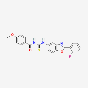 N-({[2-(2-fluorophenyl)-1,3-benzoxazol-5-yl]amino}carbonothioyl)-4-methoxybenzamide