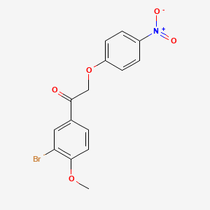 molecular formula C15H12BrNO5 B4549104 1-(3-Bromo-4-methoxyphenyl)-2-(4-nitrophenoxy)-1-ethanone 