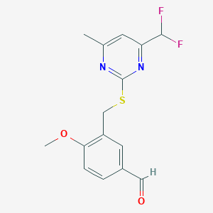 3-({[4-(Difluoromethyl)-6-methylpyrimidin-2-yl]sulfanyl}methyl)-4-methoxybenzaldehyde