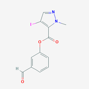 molecular formula C12H9IN2O3 B454920 3-formylphenyl 4-iodo-1-methyl-1H-pyrazole-5-carboxylate CAS No. 512809-83-5