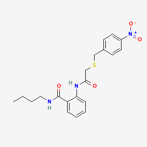 molecular formula C20H23N3O4S B4549221 N-butyl-2-({[(4-nitrobenzyl)thio]acetyl}amino)benzamide 