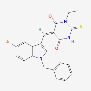 (5E)-5-[(1-benzyl-5-bromoindol-3-yl)methylidene]-1-ethyl-2-sulfanylidene-1,3-diazinane-4,6-dione