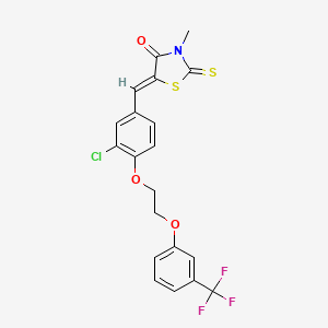 (5Z)-5-[[3-chloro-4-[2-[3-(trifluoromethyl)phenoxy]ethoxy]phenyl]methylidene]-3-methyl-2-sulfanylidene-1,3-thiazolidin-4-one