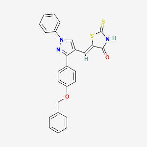 molecular formula C26H19N3O2S2 B4549267 5-({3-[4-(benzyloxy)phenyl]-1-phenyl-1H-pyrazol-4-yl}methylene)-2-thioxo-1,3-thiazolidin-4-one 