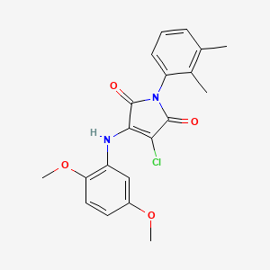 molecular formula C20H19ClN2O4 B4549278 3-Chloro-4-[(2,5-dimethoxyphenyl)amino]-1-(2,3-dimethylphenyl)-2,5-dihydro-1H-pyrrole-2,5-dione 