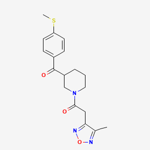 {1-[(4-methyl-1,2,5-oxadiazol-3-yl)acetyl]-3-piperidinyl}[4-(methylthio)phenyl]methanone