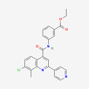 ETHYL 3-({[7-CHLORO-8-METHYL-2-(4-PYRIDYL)-4-QUINOLYL]CARBONYL}AMINO)BENZOATE