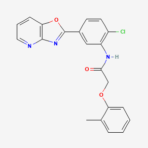 molecular formula C21H16ClN3O3 B4549304 N-[2-chloro-5-([1,3]oxazolo[4,5-b]pyridin-2-yl)phenyl]-2-(2-methylphenoxy)acetamide 