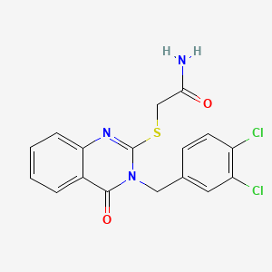 molecular formula C17H13Cl2N3O2S B4549332 2-{[3-(3,4-DICHLOROBENZYL)-4-OXO-3,4-DIHYDRO-2-QUINAZOLINYL]SULFANYL}ACETAMIDE 