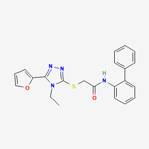 molecular formula C22H20N4O2S B4549357 N-(biphenyl-2-yl)-2-{[4-ethyl-5-(furan-2-yl)-4H-1,2,4-triazol-3-yl]sulfanyl}acetamide CAS No. 577988-98-8