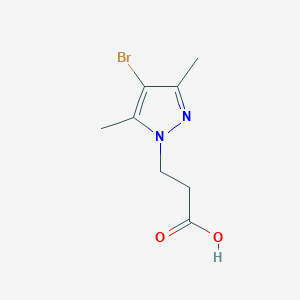 molecular formula C8H11BrN2O2 B454936 3-(4-溴-3,5-二甲基-1H-吡唑-1-基)丙酸 CAS No. 512809-48-2