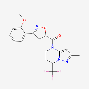 [3-(2-METHOXYPHENYL)-4,5-DIHYDRO-5-ISOXAZOLYL][2-METHYL-7-(TRIFLUOROMETHYL)-6,7-DIHYDROPYRAZOLO[1,5-A]PYRIMIDIN-4(5H)-YL]METHANONE