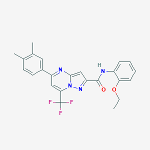 molecular formula C24H21F3N4O2 B454938 5-(3,4-dimethylphenyl)-N-(2-ethoxyphenyl)-7-(trifluoromethyl)pyrazolo[1,5-a]pyrimidine-2-carboxamide 
