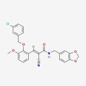 N-(1,3-benzodioxol-5-ylmethyl)-3-{2-[(3-chlorobenzyl)oxy]-3-methoxyphenyl}-2-cyanoacrylamide