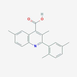 molecular formula C20H19NO2 B454939 2-(2,5-Dimethylphenyl)-3,6-dimethylquinoline-4-carboxylic acid 