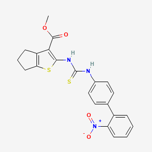 molecular formula C22H19N3O4S2 B4549396 methyl 2-({[(2'-nitro-4-biphenylyl)amino]carbonothioyl}amino)-5,6-dihydro-4H-cyclopenta[b]thiophene-3-carboxylate 