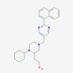 molecular formula C27H34N4O B4549398 2-(1-cyclohexyl-4-{[2-(1-naphthyl)-5-pyrimidinyl]methyl}-2-piperazinyl)ethanol 