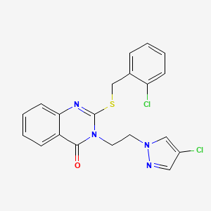 2-[(2-CHLOROBENZYL)SULFANYL]-3-[2-(4-CHLORO-1H-PYRAZOL-1-YL)ETHYL]-4(3H)-QUINAZOLINONE