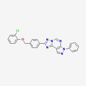 2-{4-[(2-chlorophenoxy)methyl]phenyl}-7-phenyl-7H-pyrazolo[4,3-e][1,2,4]triazolo[1,5-c]pyrimidine