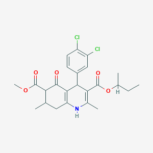 molecular formula C24H27Cl2NO5 B4549469 3-Butan-2-yl 6-methyl 4-(3,4-dichlorophenyl)-2,7-dimethyl-5-oxo-1,4,5,6,7,8-hexahydroquinoline-3,6-dicarboxylate 