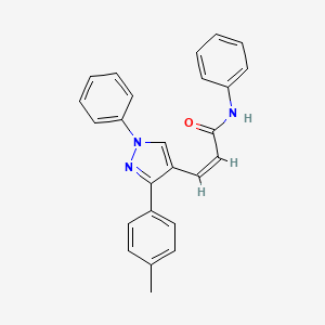 (Z)-3-[3-(4-methylphenyl)-1-phenylpyrazol-4-yl]-N-phenylprop-2-enamide