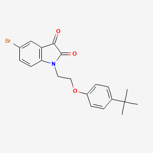 molecular formula C20H20BrNO3 B4549558 5-bromo-1-[2-(4-tert-butylphenoxy)ethyl]-2,3-dihydro-1H-indole-2,3-dione 