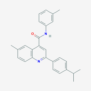 molecular formula C27H26N2O B454959 2-(4-isopropylphenyl)-6-methyl-N-(3-methylphenyl)-4-quinolinecarboxamide 