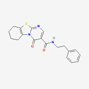 molecular formula C19H19N3O2S B4549590 4-oxo-N-(2-phenylethyl)-6,7,8,9-tetrahydro-4H-pyrimido[2,1-b][1,3]benzothiazole-3-carboxamide 