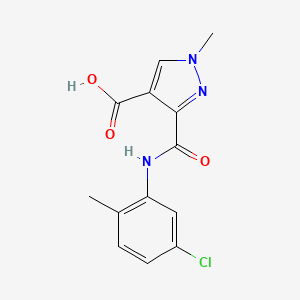 molecular formula C13H12ClN3O3 B4549596 3-{[(5-chloro-2-methylphenyl)amino]carbonyl}-1-methyl-1H-pyrazole-4-carboxylic acid 