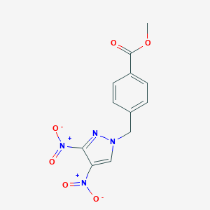 molecular formula C12H10N4O6 B454961 methyl 4-[(3,4-dinitro-1H-pyrazol-1-yl)methyl]benzoate CAS No. 313062-84-9