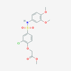 molecular formula C17H18ClNO7S B4549626 Methyl 2-[2-chloro-4-[(3,4-dimethoxyphenyl)sulfamoyl]phenoxy]acetate 