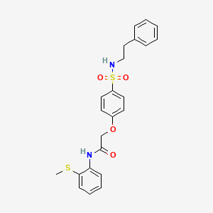 N-(2-methylsulfanylphenyl)-2-[4-(2-phenylethylsulfamoyl)phenoxy]acetamide