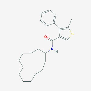 molecular formula C24H33NOS B454969 N-cyclododecyl-5-methyl-4-phenylthiophene-3-carboxamide 