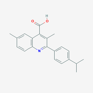 molecular formula C21H21NO2 B454970 2-(4-Isopropylphenyl)-3,6-dimethylquinoline-4-carboxylic acid CAS No. 438220-22-5