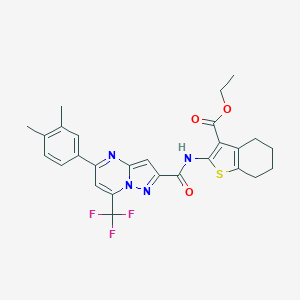 Ethyl 2-({[5-(3,4-dimethylphenyl)-7-(trifluoromethyl)pyrazolo[1,5-a]pyrimidin-2-yl]carbonyl}amino)-4,5,6,7-tetrahydro-1-benzothiophene-3-carboxylate