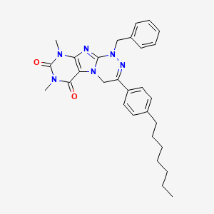 1-BENZYL-3-(4-HEPTYLPHENYL)-7,9-DIMETHYL-1H,4H,6H,7H,8H,9H-[1,2,4]TRIAZINO[4,3-G]PURINE-6,8-DIONE