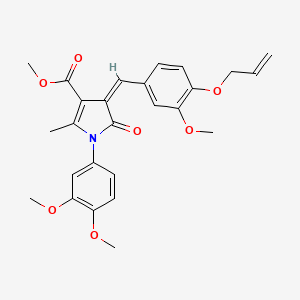 METHYL (4Z)-1-(3,4-DIMETHOXYPHENYL)-4-{[3-METHOXY-4-(PROP-2-EN-1-YLOXY)PHENYL]METHYLIDENE}-2-METHYL-5-OXO-4,5-DIHYDRO-1H-PYRROLE-3-CARBOXYLATE