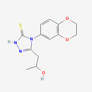 1-[4-(2,3-dihydro-1,4-benzodioxin-6-yl)-5-sulfanyl-4H-1,2,4-triazol-3-yl]propan-2-ol