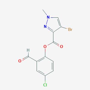 molecular formula C12H8BrClN2O3 B454985 4-chloro-2-formylphenyl 4-bromo-1-methyl-1H-pyrazole-3-carboxylate CAS No. 512810-05-8