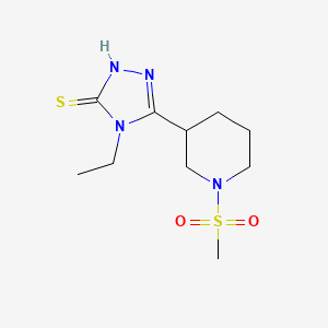 molecular formula C10H18N4O2S2 B4549857 4-ethyl-5-[1-(methylsulfonyl)-3-piperidinyl]-4H-1,2,4-triazole-3-thiol 