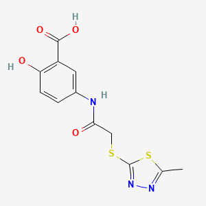 2-HYDROXY-5-{2-[(5-METHYL-1,3,4-THIADIAZOL-2-YL)SULFANYL]ACETAMIDO}BENZOIC ACID