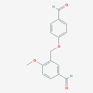 molecular formula C16H14O4 B454989 3-[(4-Formylphenoxy)methyl]-4-methoxybenzaldehyde CAS No. 438221-65-9