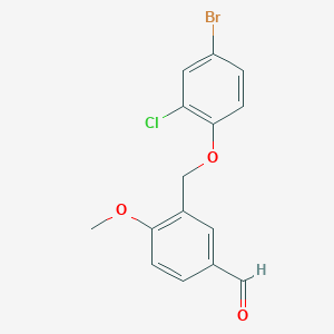 molecular formula C15H12BrClO3 B454990 3-[(4-Bromo-2-chlorophenoxy)methyl]-4-methoxybenzaldehyde CAS No. 400878-06-0