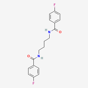 molecular formula C18H18F2N2O2 B4549910 4-FLUORO-N-{4-[(4-FLUOROPHENYL)FORMAMIDO]BUTYL}BENZAMIDE 