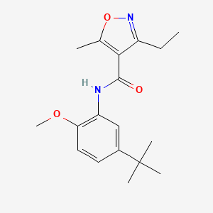 molecular formula C18H24N2O3 B4549913 N-(5-TERT-BUTYL-2-METHOXYPHENYL)-3-ETHYL-5-METHYL-12-OXAZOLE-4-CARBOXAMIDE 