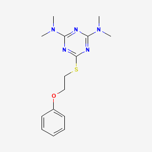 molecular formula C15H21N5OS B4549923 N,N,N',N'-tetramethyl-6-[(2-phenoxyethyl)thio]-1,3,5-triazine-2,4-diamine 