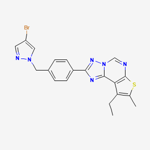 2-{4-[(4-bromo-1H-pyrazol-1-yl)methyl]phenyl}-9-ethyl-8-methylthieno[3,2-e][1,2,4]triazolo[1,5-c]pyrimidine