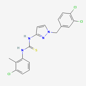 molecular formula C18H15Cl3N4S B4549971 N-(3-chloro-2-methylphenyl)-N'-[1-(3,4-dichlorobenzyl)-1H-pyrazol-3-yl]thiourea 