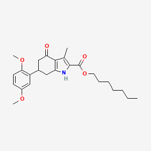 molecular formula C25H33NO5 B4549978 heptyl 6-(2,5-dimethoxyphenyl)-3-methyl-4-oxo-4,5,6,7-tetrahydro-1H-indole-2-carboxylate 